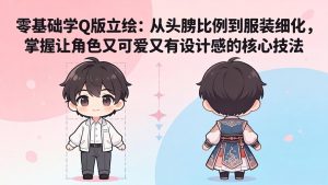零基础学Q版立绘：从头身比例到服装细化，掌握让角色又可爱又有设计感的核心技法-资源站