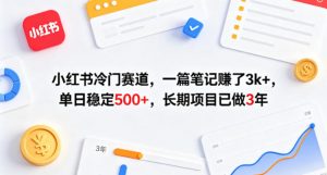 小红书冷门赛道，一篇笔记賺了3k+，单日稳定500+，长期项目已做3年【揭秘】-资源站