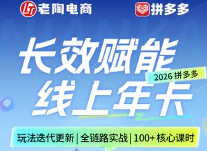 拼多多线上SVIP线上年卡，从认知到基础、从推广到活动、从活动到玩法，全链路实战(26年4月15日更新)-资源站