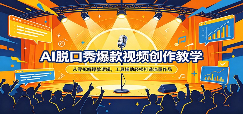 AI脱口秀爆款视频创作教学：从零拆解爆款逻辑，工具辅助轻松打造流量作品-资源站