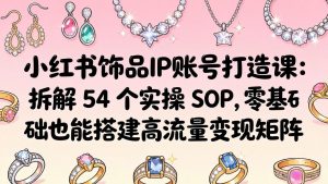 小红书饰品IP账号打造课：拆解 54 个实操 SOP，零基础也能搭建高流量变现矩阵-资源站