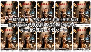 AI橘猫道长茅山道士短剧教程｜零基础傻瓜式操作，AI一键生成古风玄幻爆款短视频快速变现-资源站