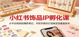 小红书饰品IP孵化课：从平台规则到爆款笔记，手把手教你打造高变现垂直账号-资源站
