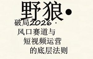 野狼团队·多平台实操运营课，覆盖AI口播、服装、好物、漫剪等热门玩法(更新4月)-资源站