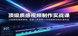 顶级质感视频制作实战课：从剪辑到调色转场，配套工具参数小白也能做出高水准作品-资源站