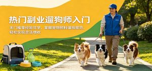 热门副业遛狗师入门，无门槛零经验可学，掌握宠物照料遛狗规范，轻松实现灵活增收-资源站