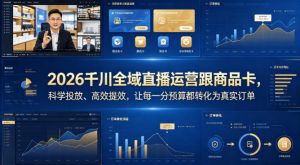 2026千川全域直播运营跟商品卡，科学投放、高效提效，让每一分预算都转化为真实订单-资源站