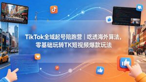 TikTok全域起号陪跑营｜吃透海外算法，零基础玩转TK短视频爆款玩法-资源站