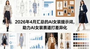 2026年4月汇总的AI女装提示词，助力AI女装赛道打差异化-资源站