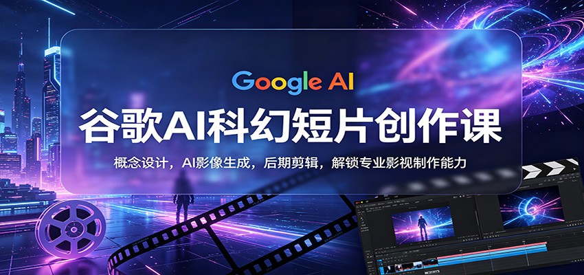 谷歌AI科幻短片创作课：概念设计，AI影像生成，后期剪辑，解锁专业影视制作能力-资源站