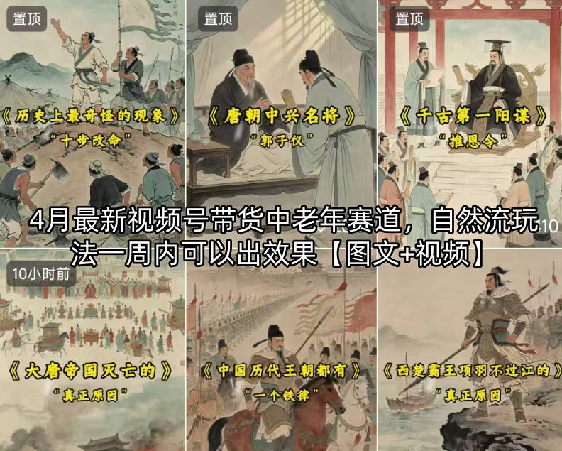 4月最新视频号带货中老年赛道，自然流玩法一周内可以出效果【图文+视频】-资源站