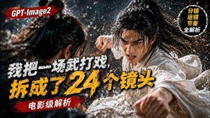 用GPT-Image2，把一段武打对决拆成24个连续镜头，从人物建立、动作衔接、运镜节奏，到情绪爆发-资源站