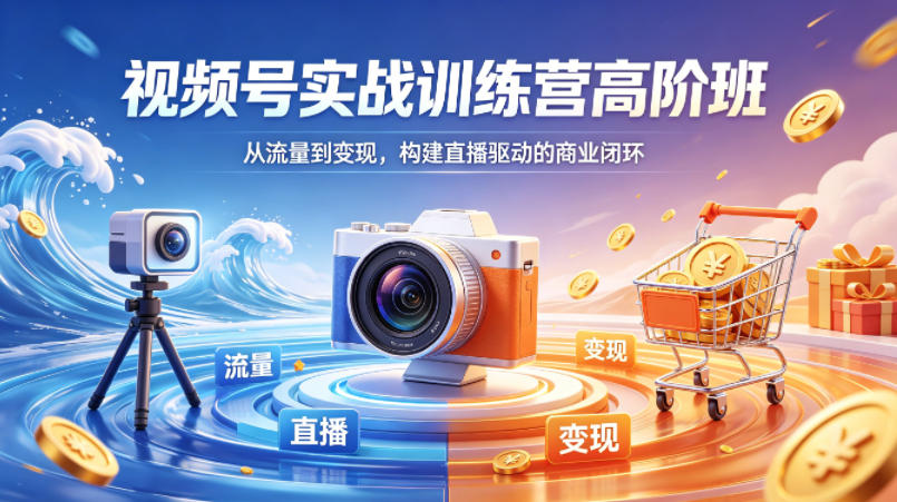 视频号实战训练营高阶班，从流量到变现，构建直播驱动的商业闭环(26年4月)-资源站