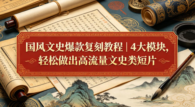 国风文史爆款复刻教程｜4大模块，轻松做出高流量文史类短片-资源站