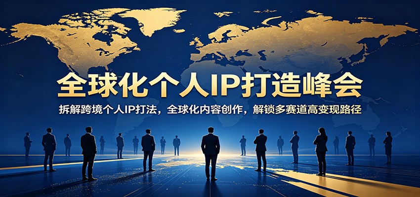 全球化个人IP打造峰会：拆解跨境个人IP打法，全球化内容创作，解锁多赛道高变现路径-资源站