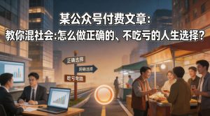 某公众号付费文章：教你混社会：怎么做正确的、不吃亏的人生选择？-资源站