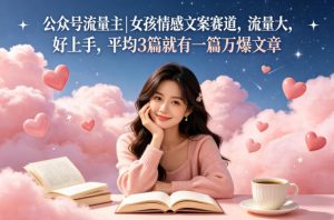 公众号流量主女孩情感文案赛道，流量大，好上手，平均3篇就有一篇万爆文章-资源站