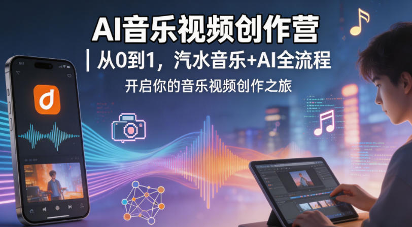 AI音乐视频创作营｜从0到1，汽水音乐+AI全流程，开启你的音乐视频创作之旅-资源站
