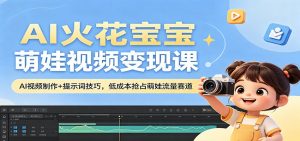 AI火花宝宝萌娃视频变现课：AI视频制作+提示词技巧，低成本抢占萌娃流量赛道-资源站