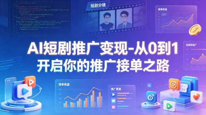 AI短剧推广变现-从0到1开启你的推广接单之路-资源站