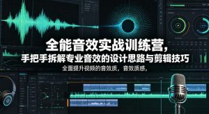 全能音效实战训练营，手把手拆解专业音效的设计思路与剪辑技巧，全面提升视频的音效质感-资源站