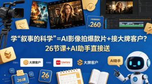 学《叙事的科学》=AI影像拍爆款片+接大牌客户？26节课+AI助手直接送【原创双语字幕】-资源站