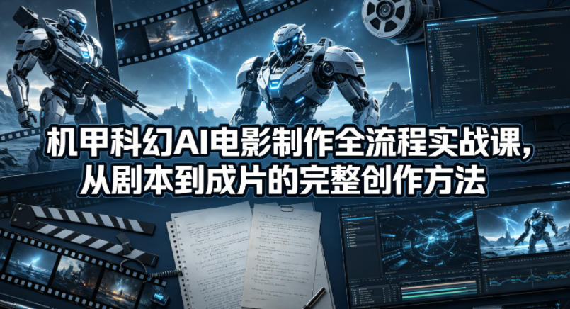 机甲科幻AI电影制作全流程实战课，从剧本到成片的完整创作方法-资源站