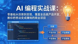 AI编程实战课-第三期-5月3更新：零基础从创意到变现，覆盖全品类产品开发，把想法变成赚钱项目-资源站