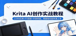 Krita AI创作实战教程：LORA应用+PS链接+手部修复，零基础也能快速上手-资源站