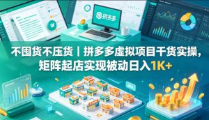不囤货不压货｜拼多多虚拟项目干货实操，矩阵起店实现被动日入1K+【揭秘】-资源站