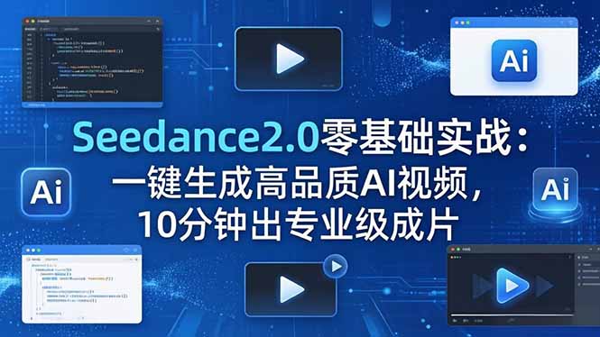 Seedance2.0零基础实战：一键生成高品质AI视频，10分钟出专业级成片-资源站