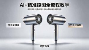 AI+精准控图全流程教学 豆包关键词+PS色块分区+即梦合成搞定电商高级摄影图-资源站