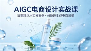 AIGC电商设计实战课，以清爽精华水为实操案例，教你用AI快速生成电商场景-资源站