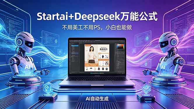 AI自动做电商详情页：Startai+Deepseek万能公式，不用美工不用PS，小白也能做-资源站