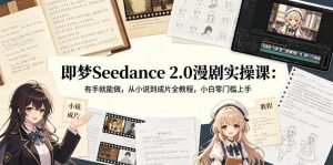 即梦Seedance 2.0漫剧实操课：有手就能做，从小说到成片全教程，小白零门槛上手-资源站