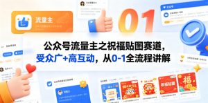 公众号流量主之祝福贴图赛道，受众广+高互动，从0-1全流程讲解-资源站