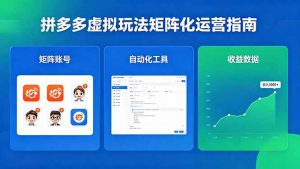 闭眼可复制的拼多多虚拟玩法，矩阵化运营，长期稳定日入 1000+-资源站