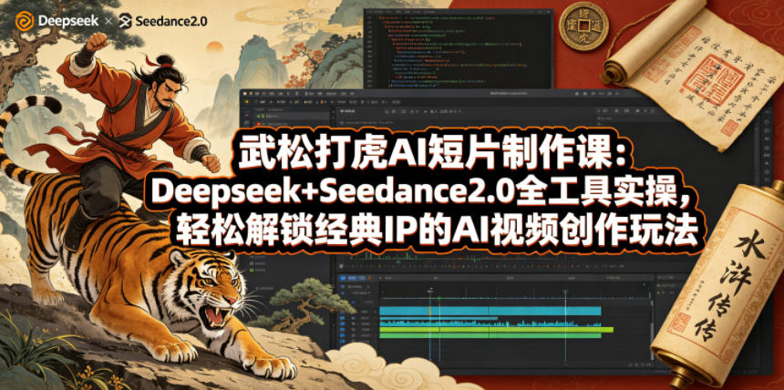 武松打虎AI短片制作课：Deepseek+Seedance2.0全工具实操，轻松解锁经典IP的AI视频创作玩法-资源站