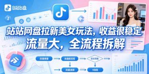 B站网盘拉新美女玩法，收益很稳定，流量大，全流程拆解-资源站
