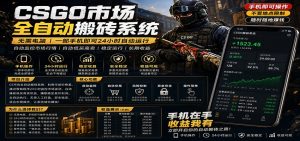 不需要电脑的CS市场自动搬砖系统｜自动正常买高卖全天运行 ｜月入过W【稳定运行】-资源站
