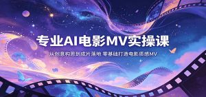专业AI电影MV实操课:从创意构思到成片落地,零基础打造电影质感MV-资源站