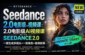 Seedance 2.0电影级AI视频课:一键生成多镜头+一致角色+音频叙事-资源站