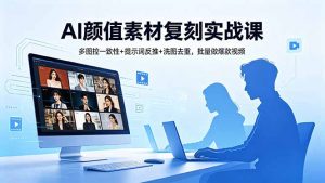 AI颜值素材复刻实战课，多图控一致性+提示词反推+洗图去重，批量做爆款视频-资源站
