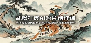 武松打虎AI短片创作课：脚本配图全流程教学，高效完成经典场景视频制作-资源站