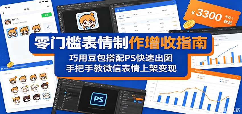 零门槛表情制作增收指南：巧用豆包搭配 PS 快速出图，手把手教微信表情上架变现-资源站