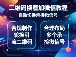 二维码换着加微信教程,自动切换承接微信号,合规制作轮换引流二维码,合理布局多个承接微信号-资源站