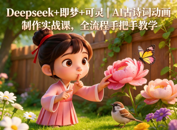 Deepseek+即梦+可灵｜AI古诗词动画制作实战课，全流程手把手教学-资源站
