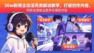 30w粉博主动漫另类解说教学，打破创作内卷，同款动漫做出差异化爆款内容-资源站