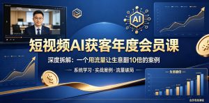 短视频AI获客年度会员课,深度拆解,一个用流量让生意翻10倍的案例-资源站