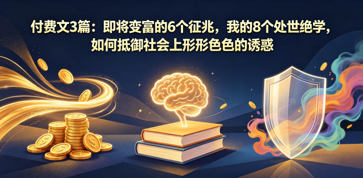 付费文3篇：即将变富的6个征兆，我的8个处世绝学，如何抵御社会上形形色色的诱惑-资源站